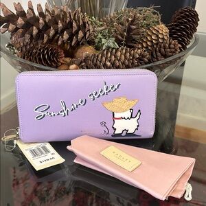 Radley Zip-Around Leather Wallet – Scottie Dog Sunshine Seeker NWT